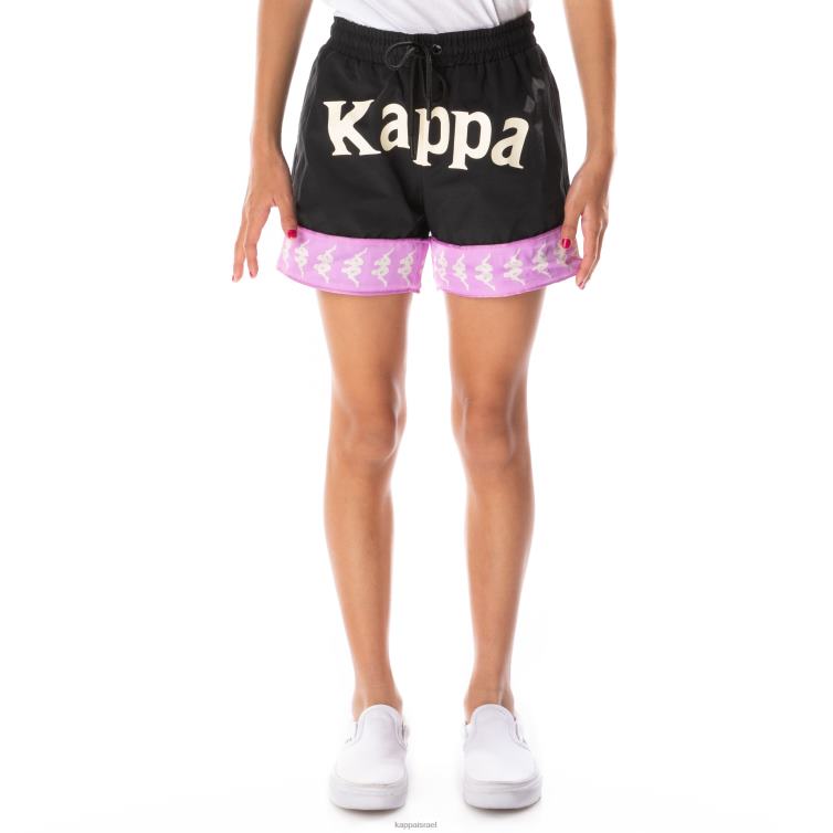 Kappa ילדים מכנסיים קצרים לילדים 222 בנדה קלאבש 3 עשן שחור סגול ZHHRF804