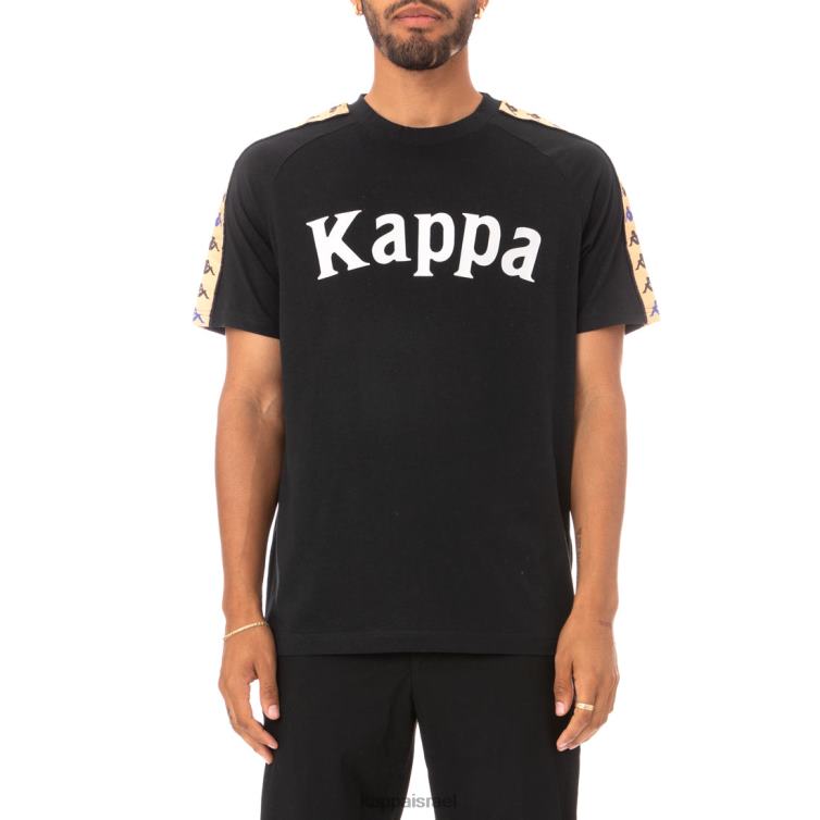 Kappa גברים חולצת טריקו 222 בנדה דטו שָׁחוֹר ZHHRF183