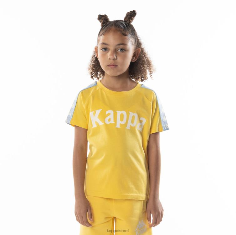 Kappa ילדים חולצת טריקו לילדים 222 בנדה בלימה צהוב תכלת ZHHRF695