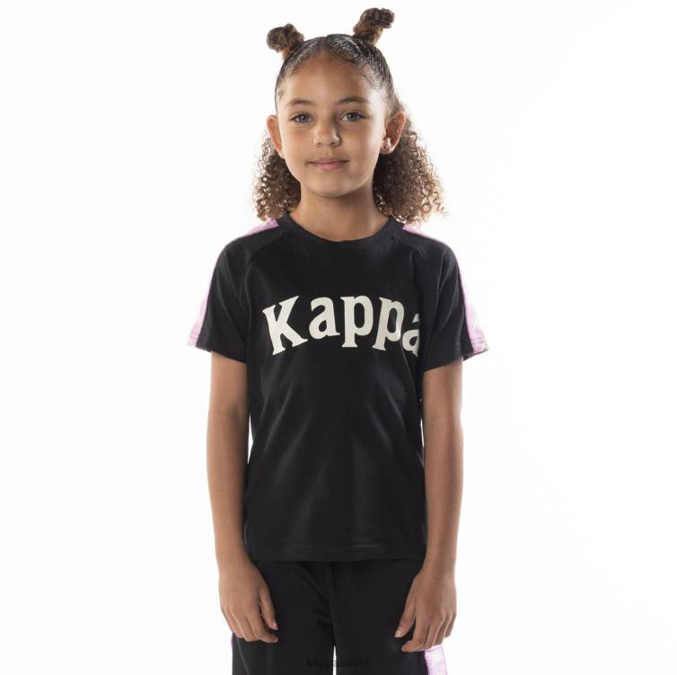 Kappa ילדים חולצת טריקו לילדים 222 בנדה בלימה עשן שחור סגול ZHHRF698