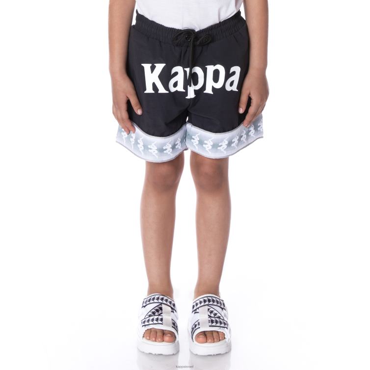 Kappa ילדים מכנסי ים קצרים 222 בנדה קלבנד לילדים שחור כזפת ZHHRF789