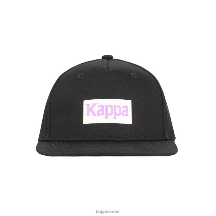 Kappa לִשְׁנֵי הַמִינִים כובע טורנדו גרפי אותנטי עשן שחור סגול ZHHRF310
