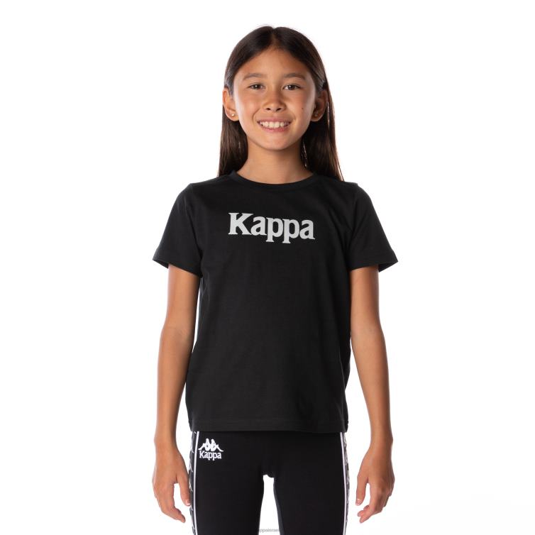 Kappa ילדים חולצת טריקו רוניס אותנטית לילדים עשן שחור ZHHRF666