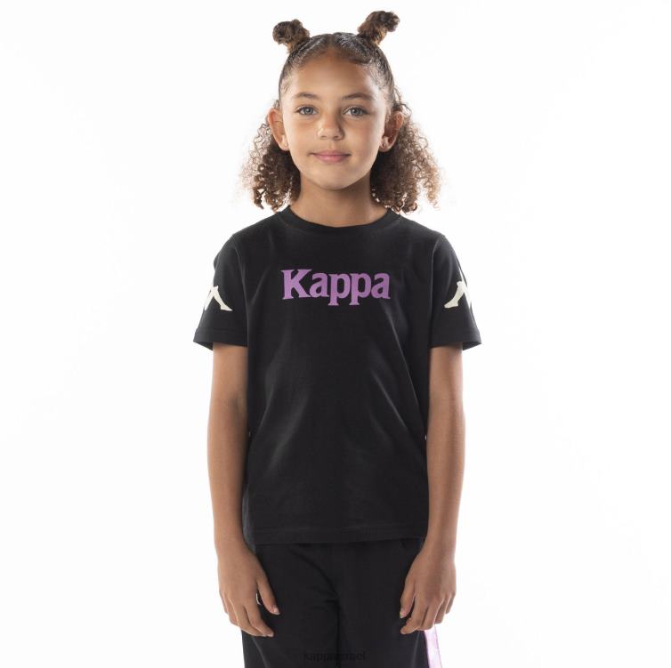 Kappa ילדים חולצת פארו אותנטית לילדים עשן שחור סגול ZHHRF690