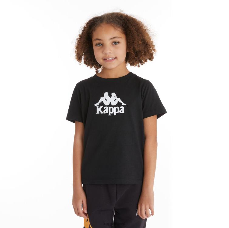 Kappa ילדים חולצת טי מולונג'יו אותנטית לילדים עשן שחור כתום בהיר ZHHRF721