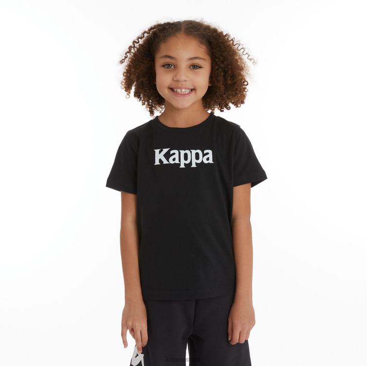 Kappa ילדים חולצת טריקו רוניס אותנטית לילדים עשן שחור כתום בהיר ZHHRF729