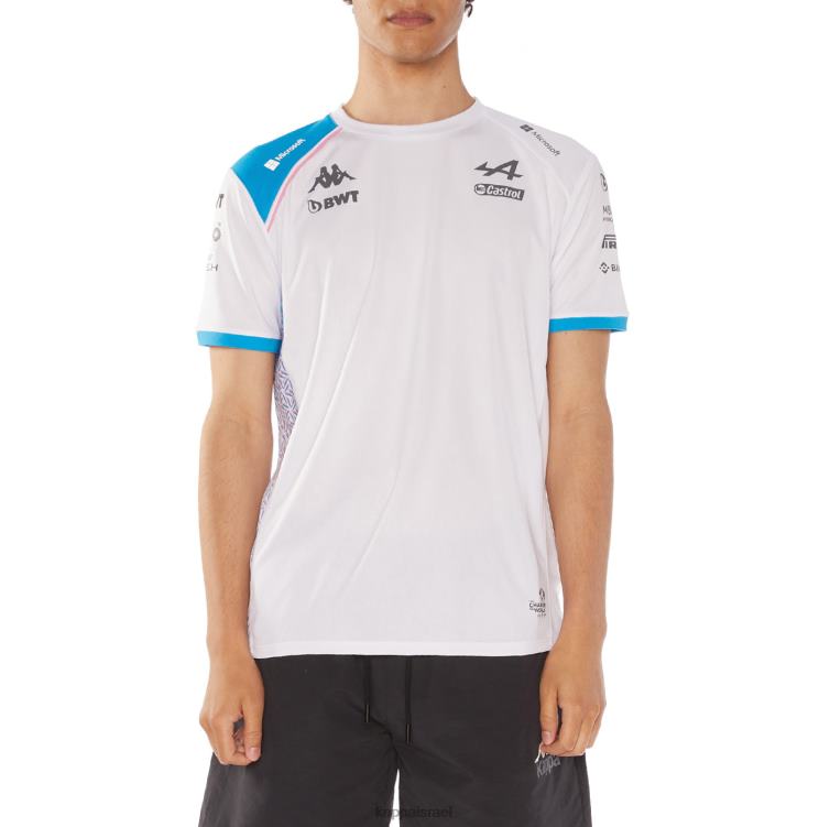 Kappa גברים abolim alpine f1 jersey לבן כחול ZHHRF208