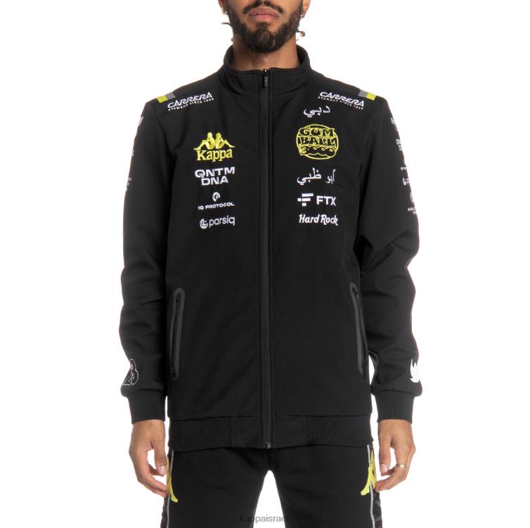 Kappa גברים מעיל נהג אותנטי של גיני gumball 3000 ליים לבן שחור ZHHRF15
