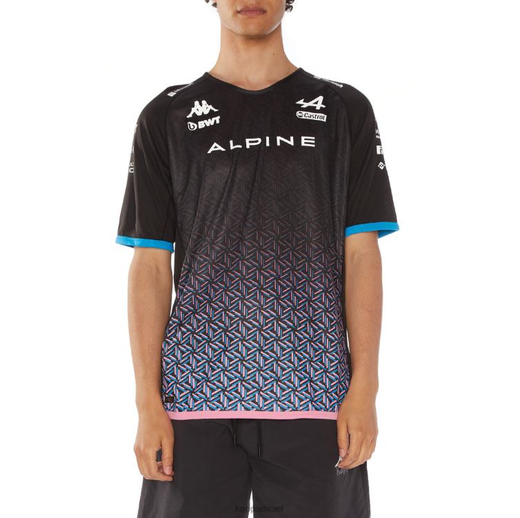 Kappa גברים kombat ocon alpine f1 jersey שָׁחוֹר ZHHRF209