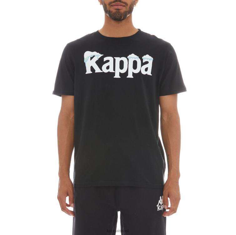 Kappa גברים חולצת טריקו sfreeze אותנטית עשן שחור ZHHRF178